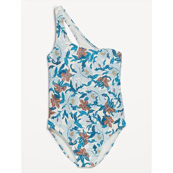 NWT Old Navy Printed One-Shoulder One-Piece Swimsuit - Picture 4 of 8